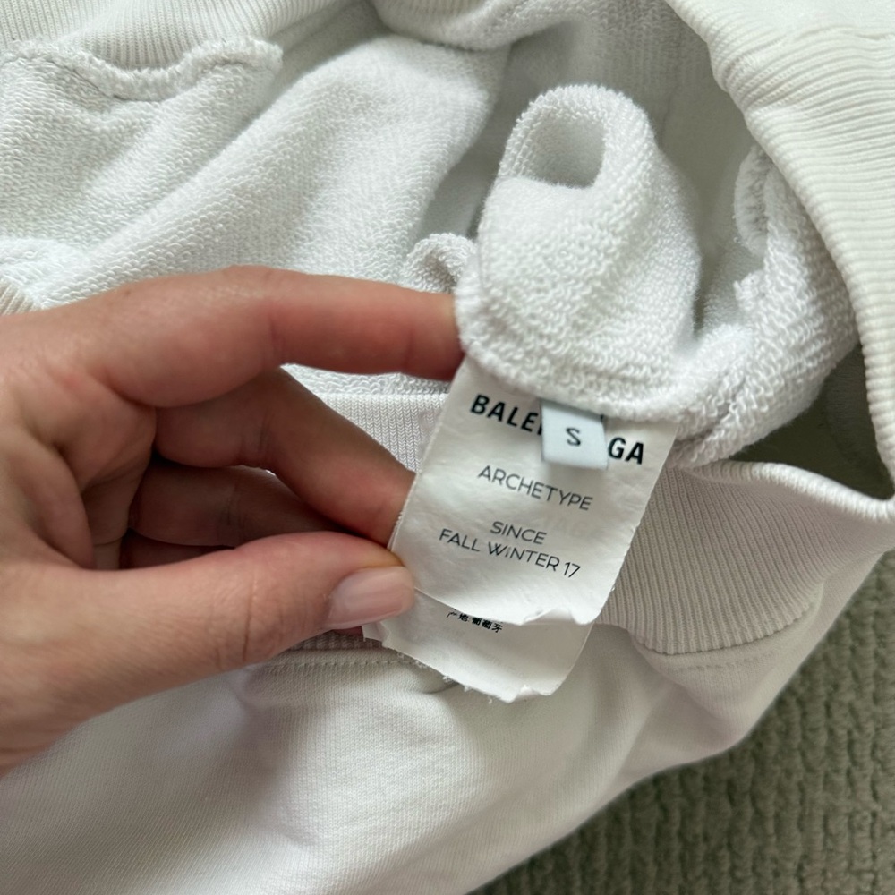 Balenciaga White Hoodie with Black Logo - Picture 4 of 4